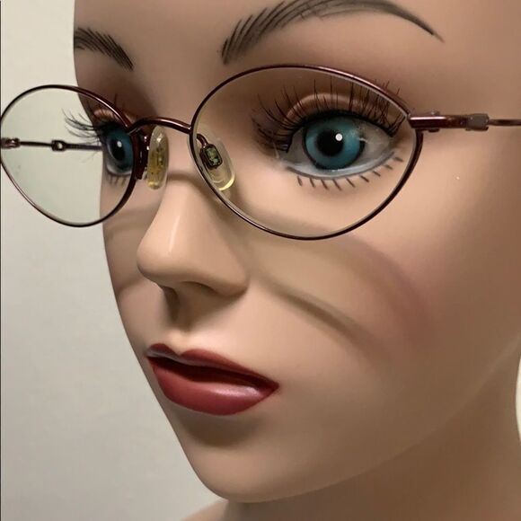 🌷Elle Eyeglass Frame Glossy Reddish Brown 🌷 - Picture 8 of 8